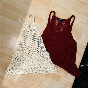 F21 Crochet Tanks